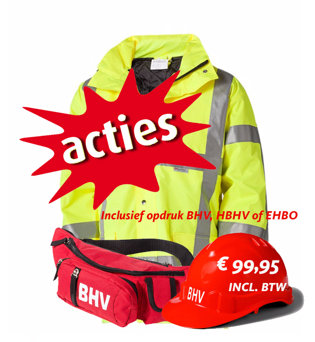 Actie BHV Parka met helm en heuptas - BHV webshop voor een assortiment BHV, EHBO en AED