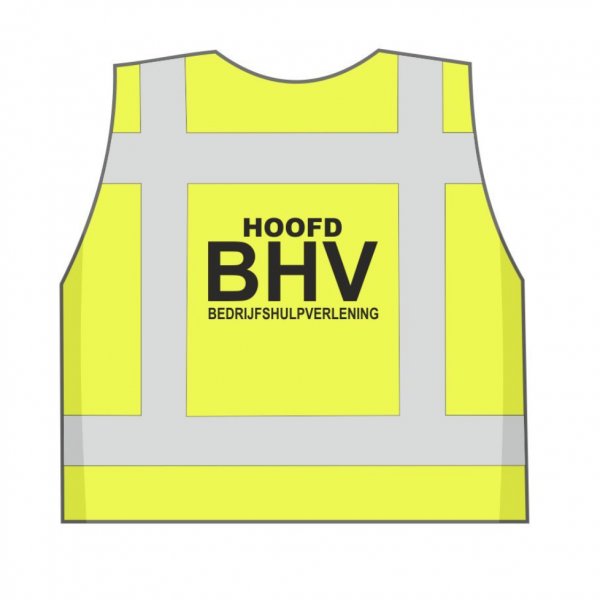 Hoofd BHV veiligheidshesje geel